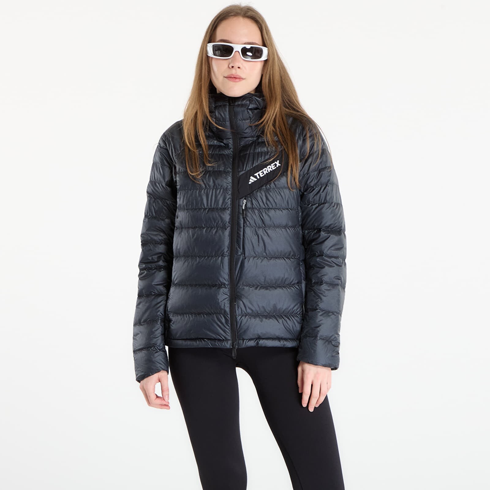 Bunda adidas Terrex Techrock CLIMAWARM+ Down Hooded Jacket Carbon/ Black L