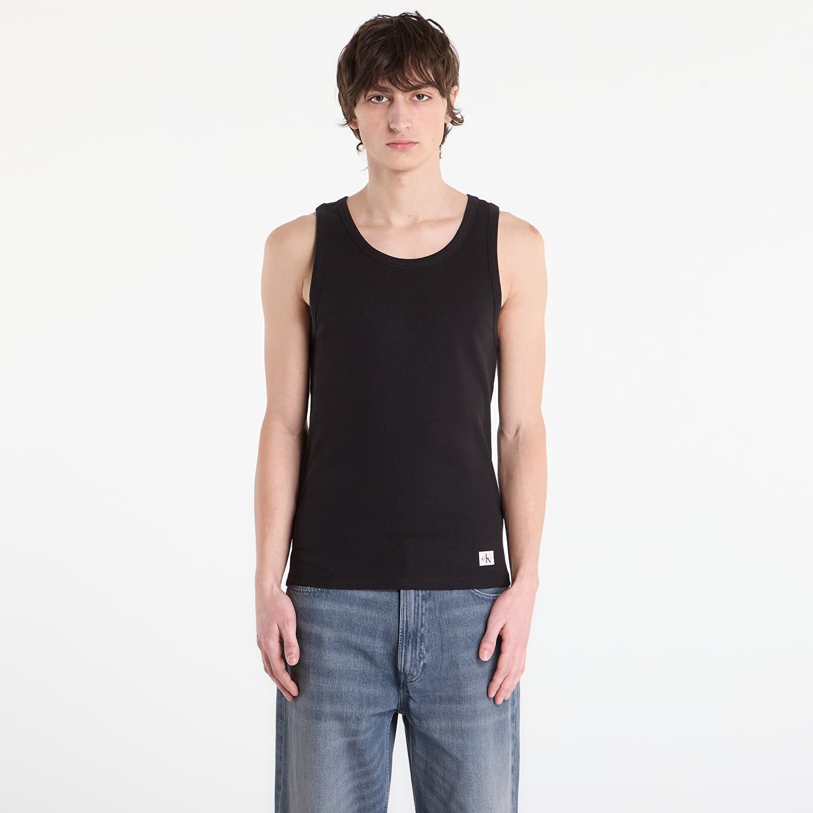 Calvin Klein Jeans 2X2 Rib Badge Tank Black L