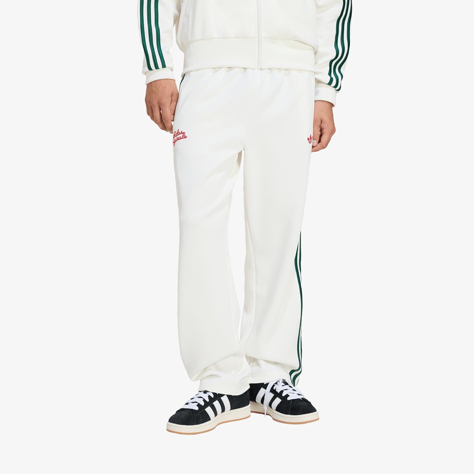 Tepláky adidas Track Pants Off White/ Collegiate Green L