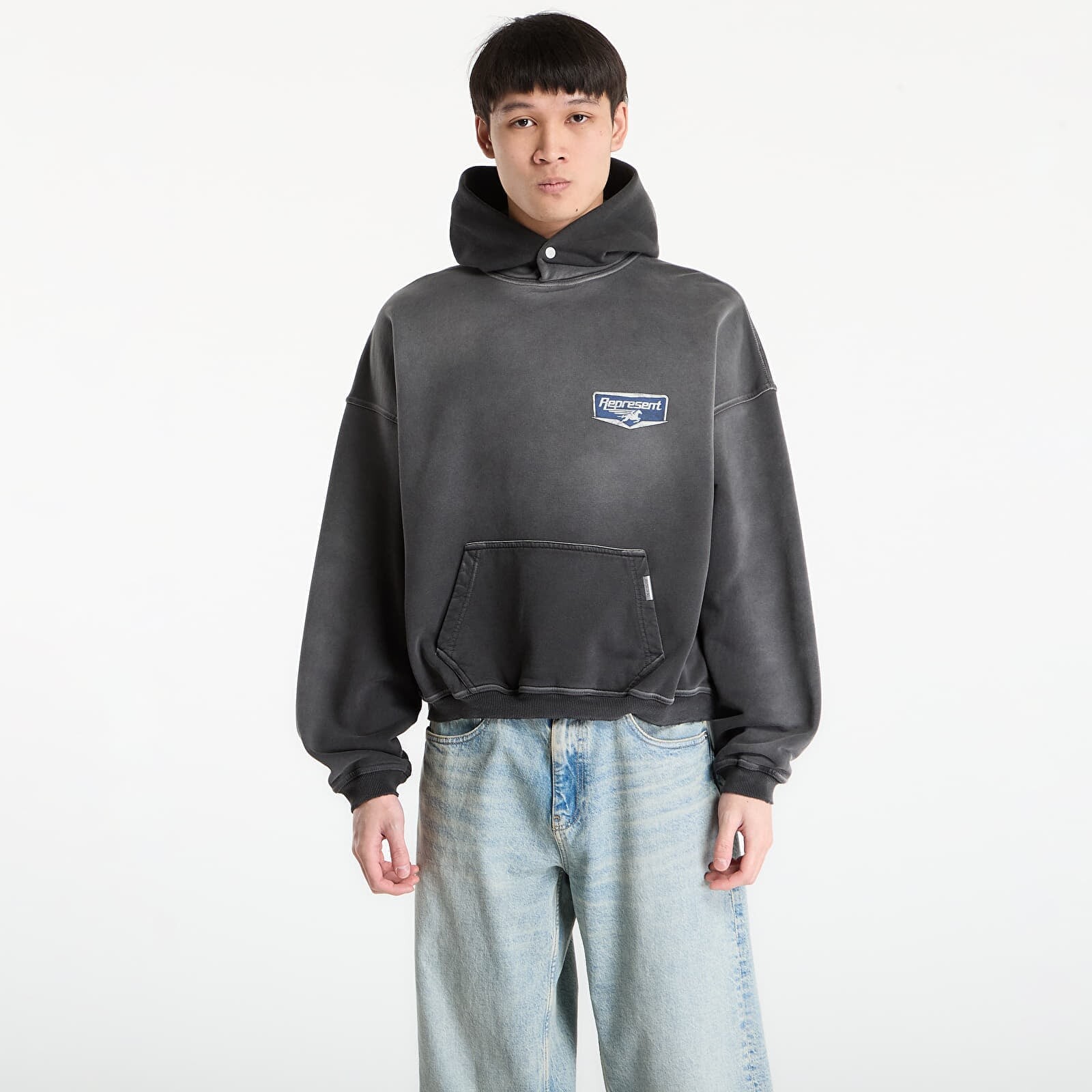 Mikina REPRESENT Nothing Faster Hoodie UNISEX Stained Black L