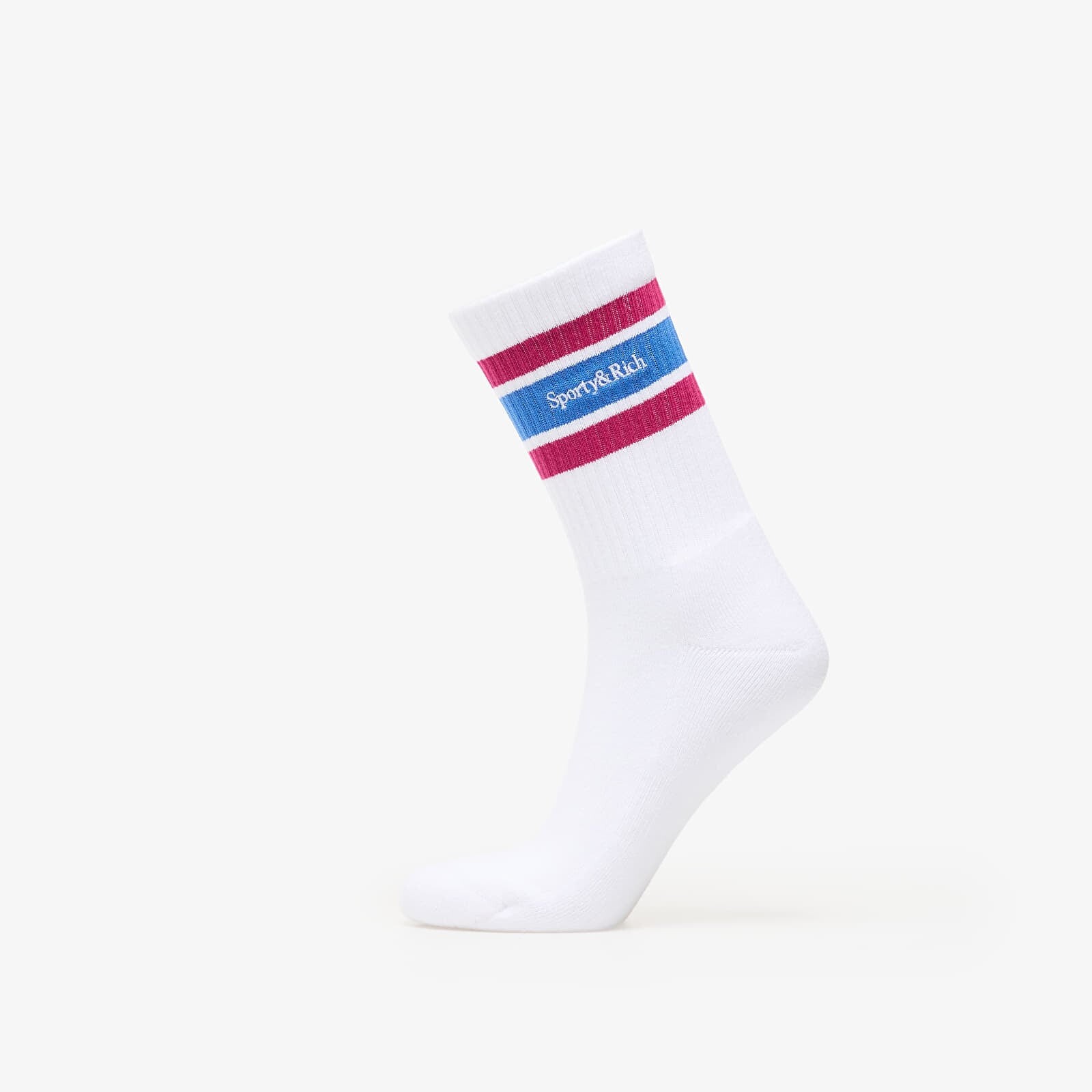 Ponožky Sporty & Rich Serif Logo Socks White/ Berry/ Azure Universal