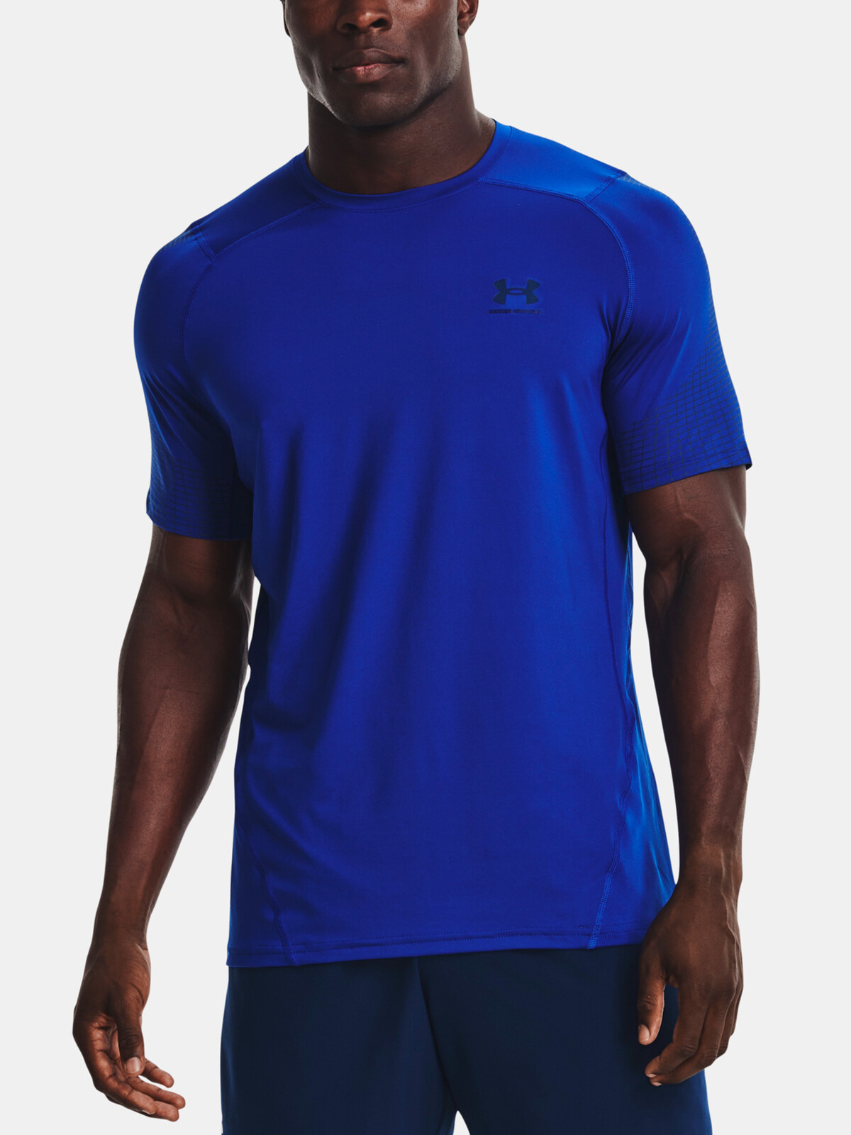 Tričko Under Armour UA HG Armour Fitted Nvlty SS-BLU - Pánske