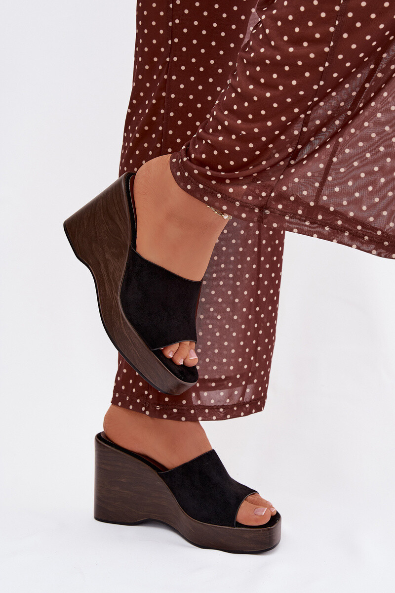 Dámske platformové šľapky Ravelia čierne