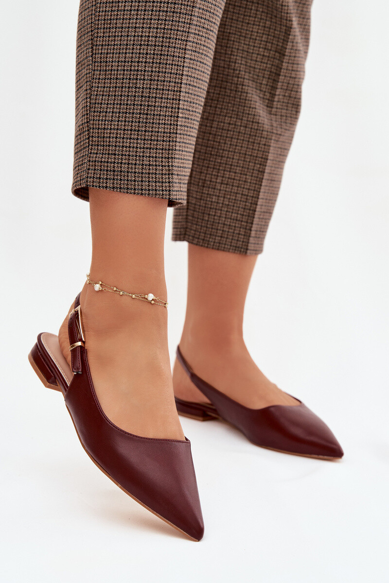 Boto Iverelle bordové balerínky so zlatou prackou