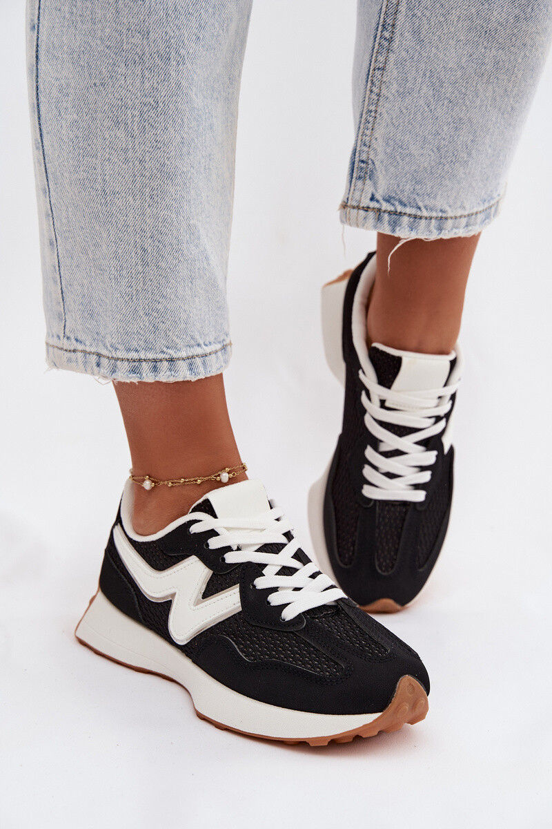 Dámske čierne tenisky na platforme Janelora