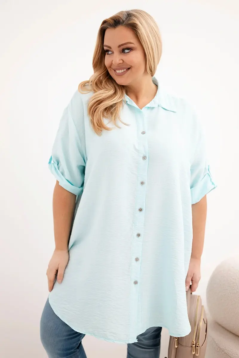 Dámska košeľa Kesi Plus Size s predĺženým chrbtom