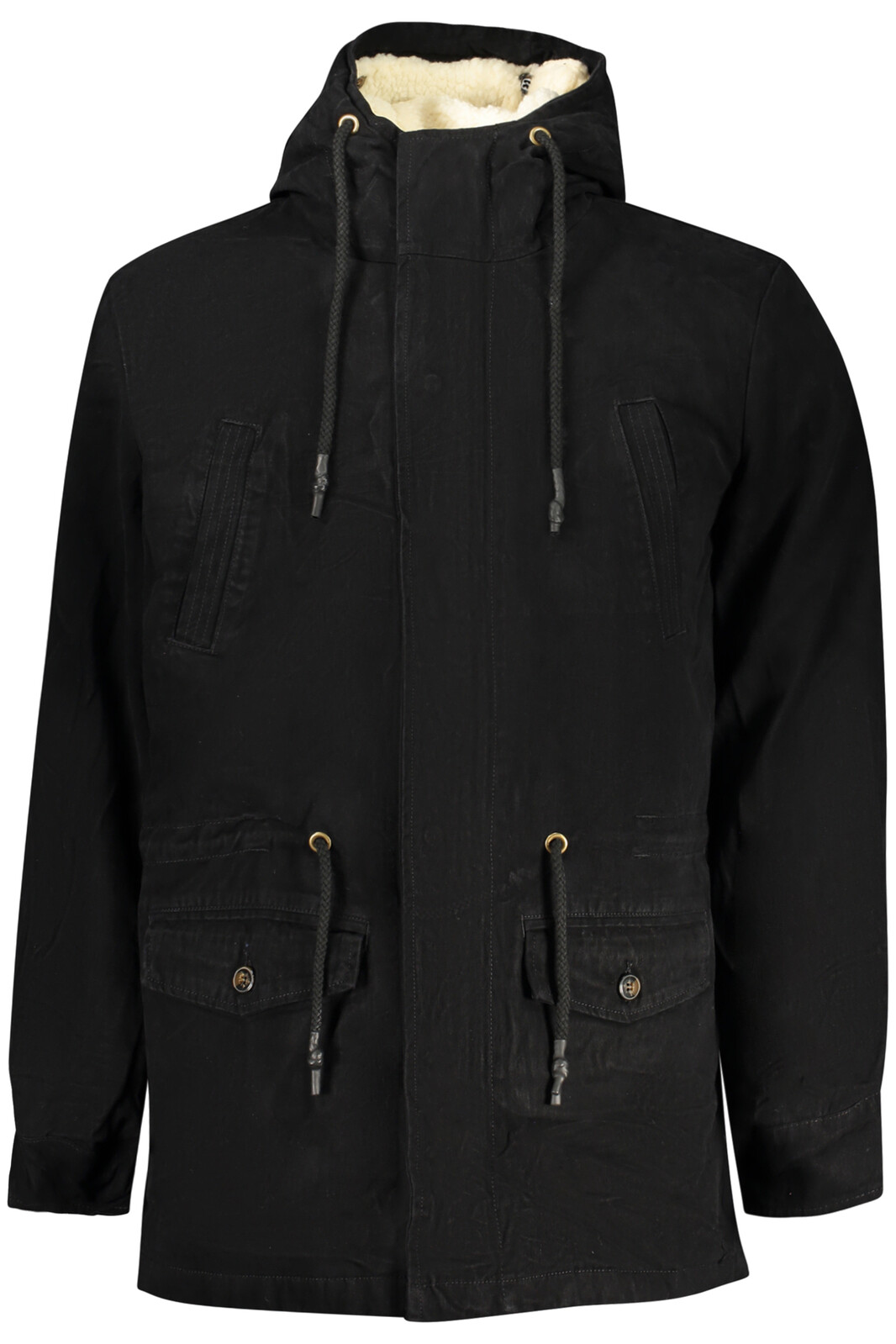 Čierna pánska parka s kapucňou