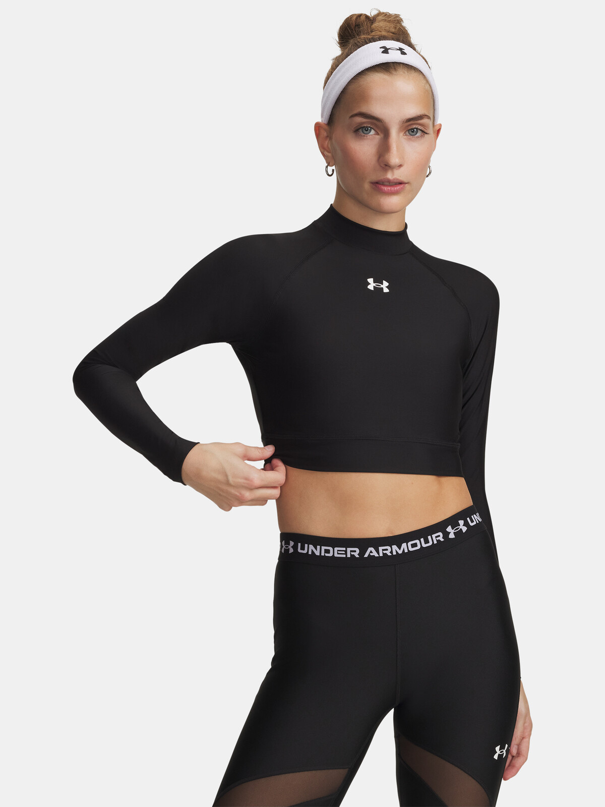 Under Armour HeatGear Crop Mock LS tričko