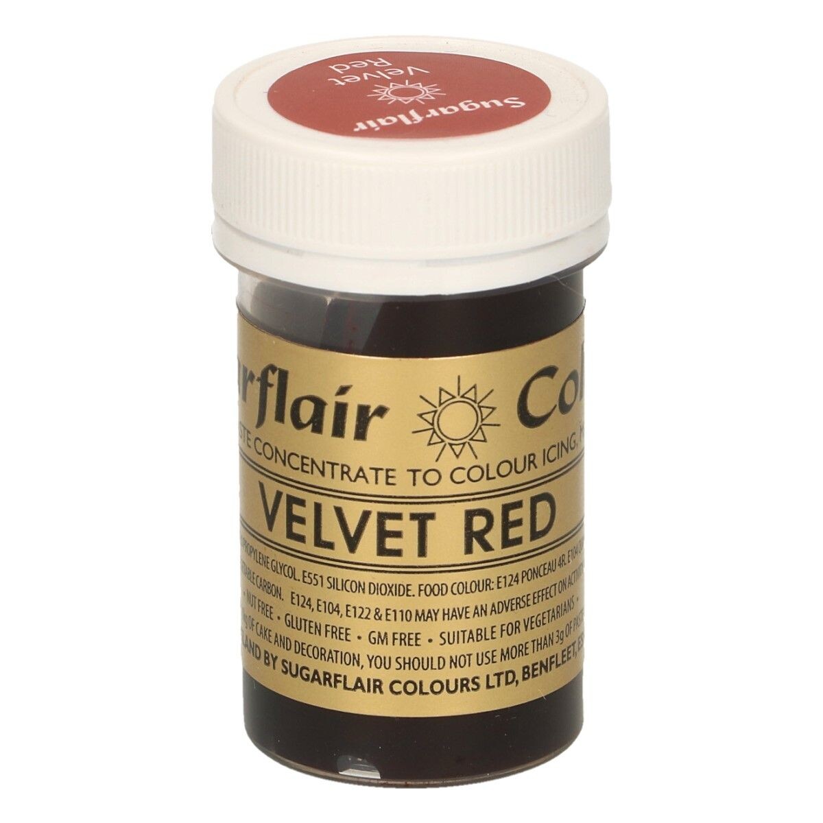 Cakesupplies Gélová farba Velvet  Red - červená 25 g
