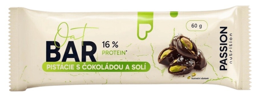 Passion nutrition oat bar 60 g - pistácie s čokoládou a solí