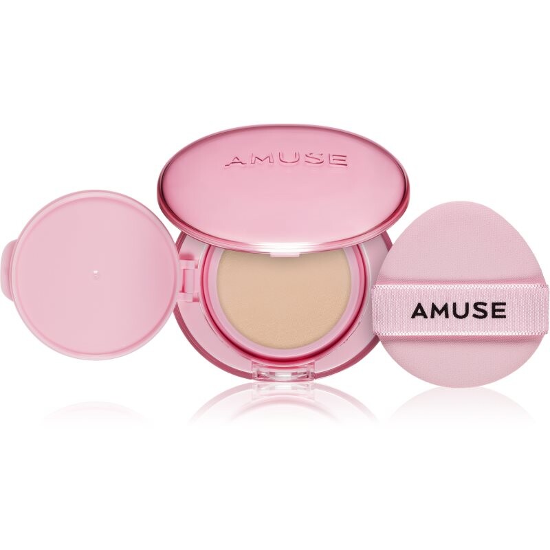AMUSE Dew Power Vegan Cushion dlhotrvajúci make-up v hubke pre rozjasnenie a vyhladenie pleti odtieň 1.5 Natural 15 g