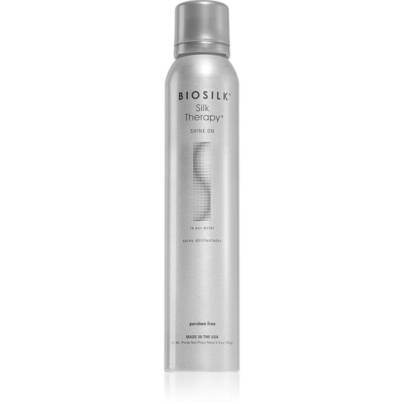 Biosilk Silk Therapy Shine On stylingový sprej na lesk a hebkosť vlasov 150 g