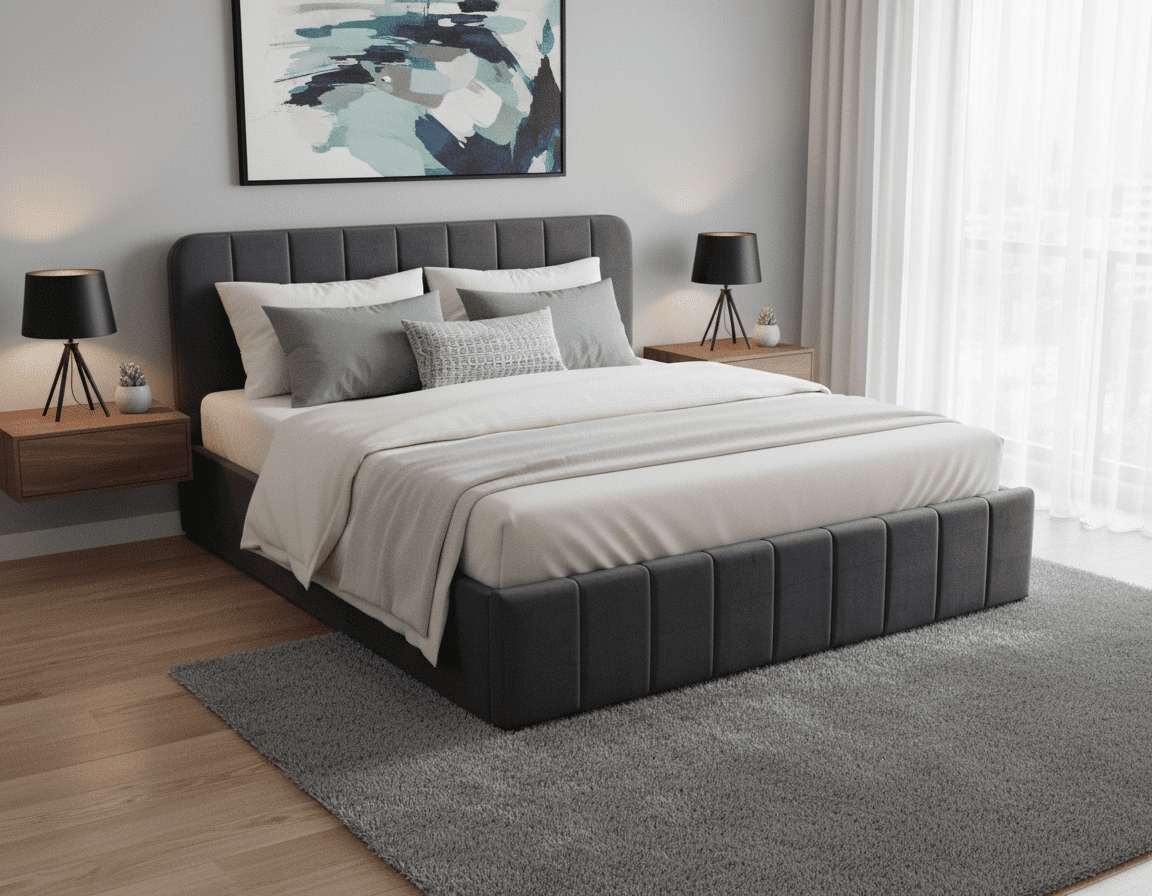 Elvisia Manželská posteľ AVENA s výklopným roštom | sivá 180 x 200 cm