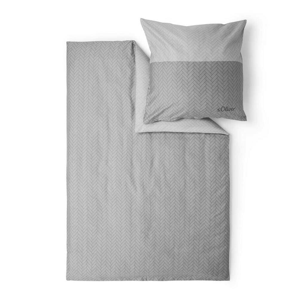 S. Oliver POSTEĽNÁ BIELIZEŇ, makosatén, sivá, 135/200 cm