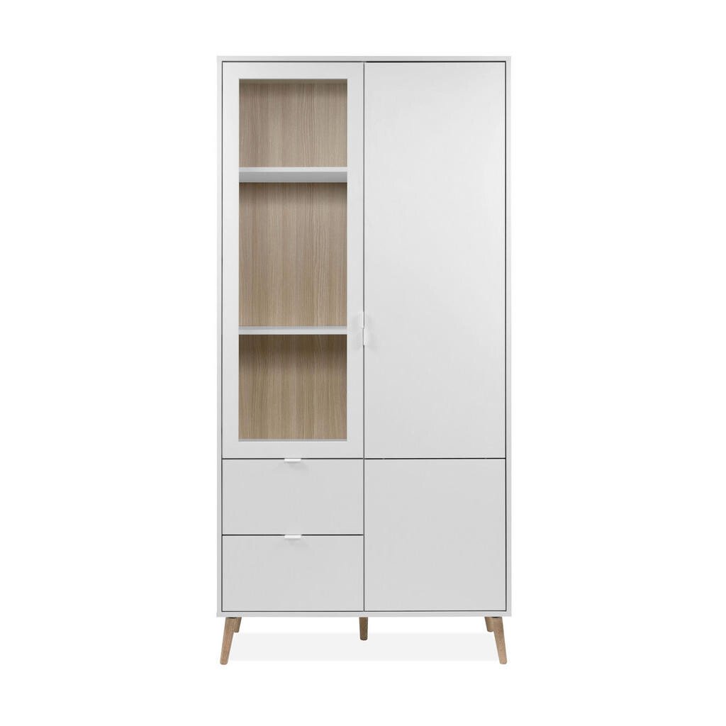 MID.YOU VITRÍNA, biela, farba duba, 92/190/40 cm