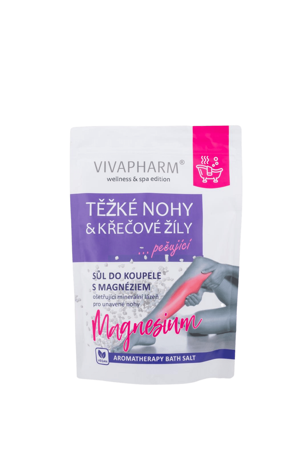 VIVAPHARM Soľ do kúpeľa Ťažké nohy a kŕčové žily 1000 g