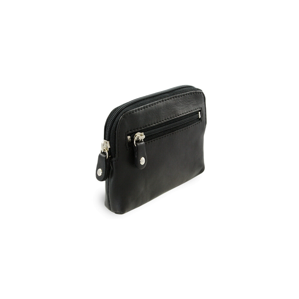 Kožená kľúčenka Arwel 8104 - čierna