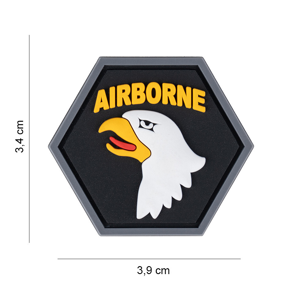 Gumová nášivka 101 Inc Hexagon 101st Airborne - farebná