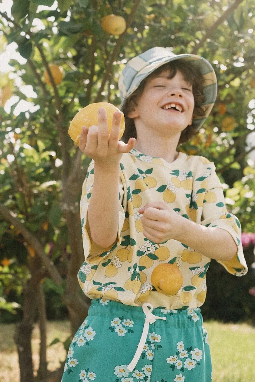 Detské tričko Tinycottons ORANGES RIB TEE