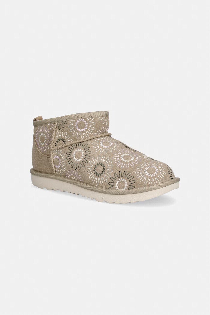 Detské zimné semišové topánky UGG KIDS' CLASSIC ULTRA MINI SUN STITCH