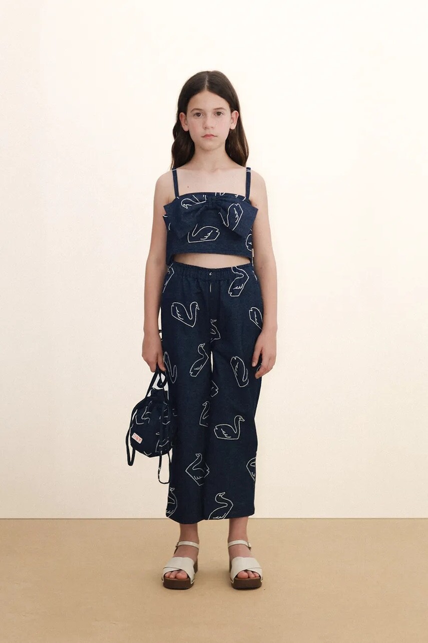 Detské rifle Tinycottons BIG SWANS DENIM PANT