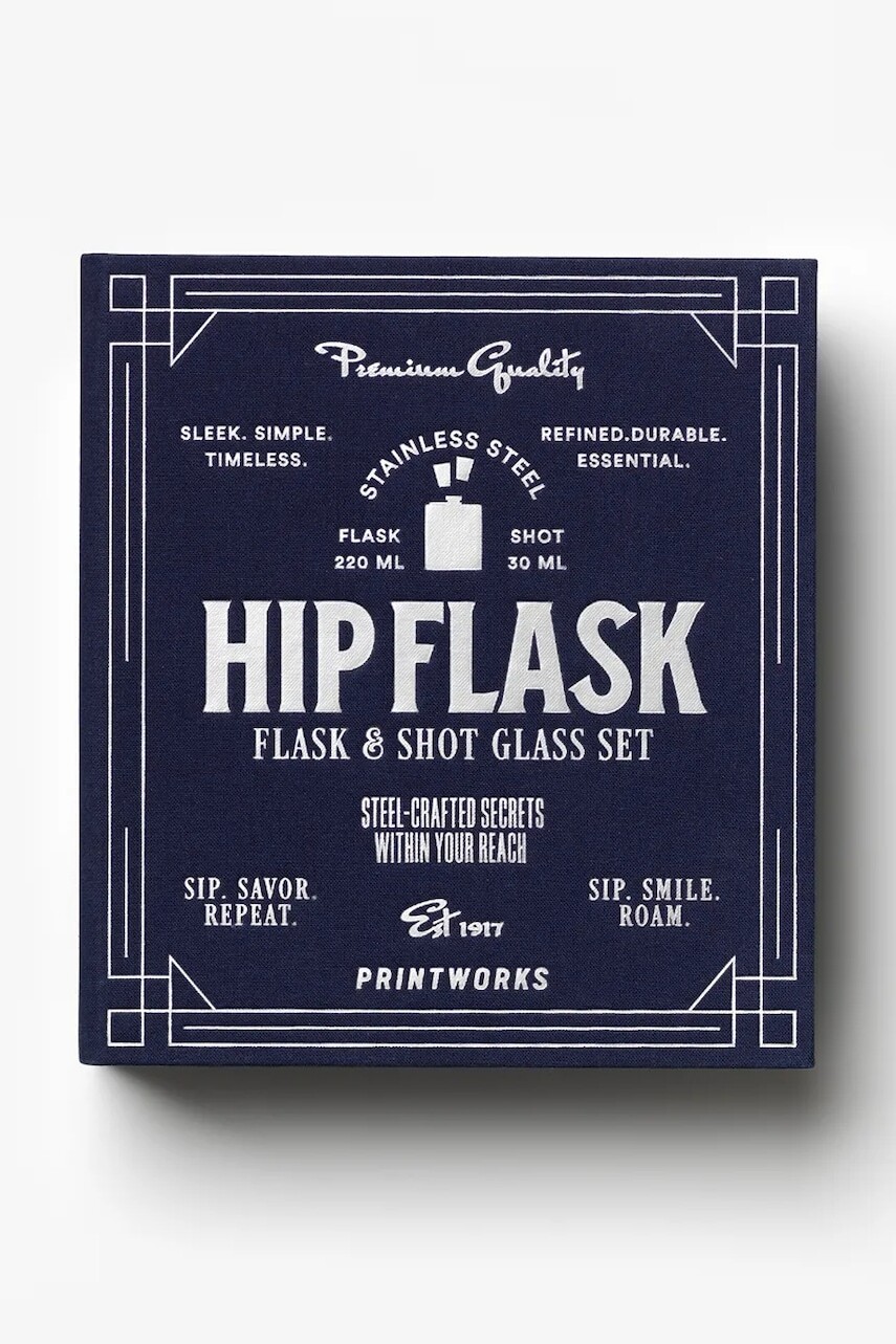 Sada príslušenstva k alkoholu Printworks Hip Flask 19,5 x 18 cm 4 elementy