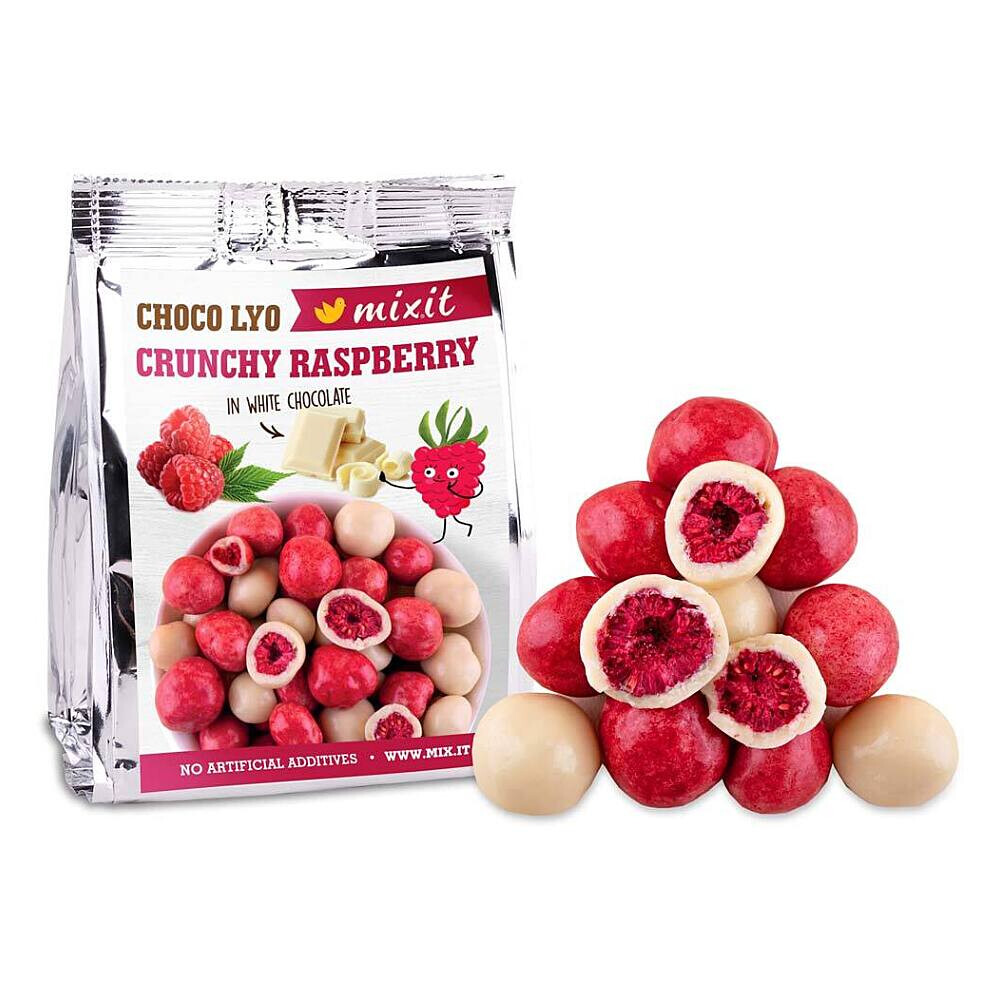 MIXIT Chrumkavé maliny v čokoláde do vrecka 70 g