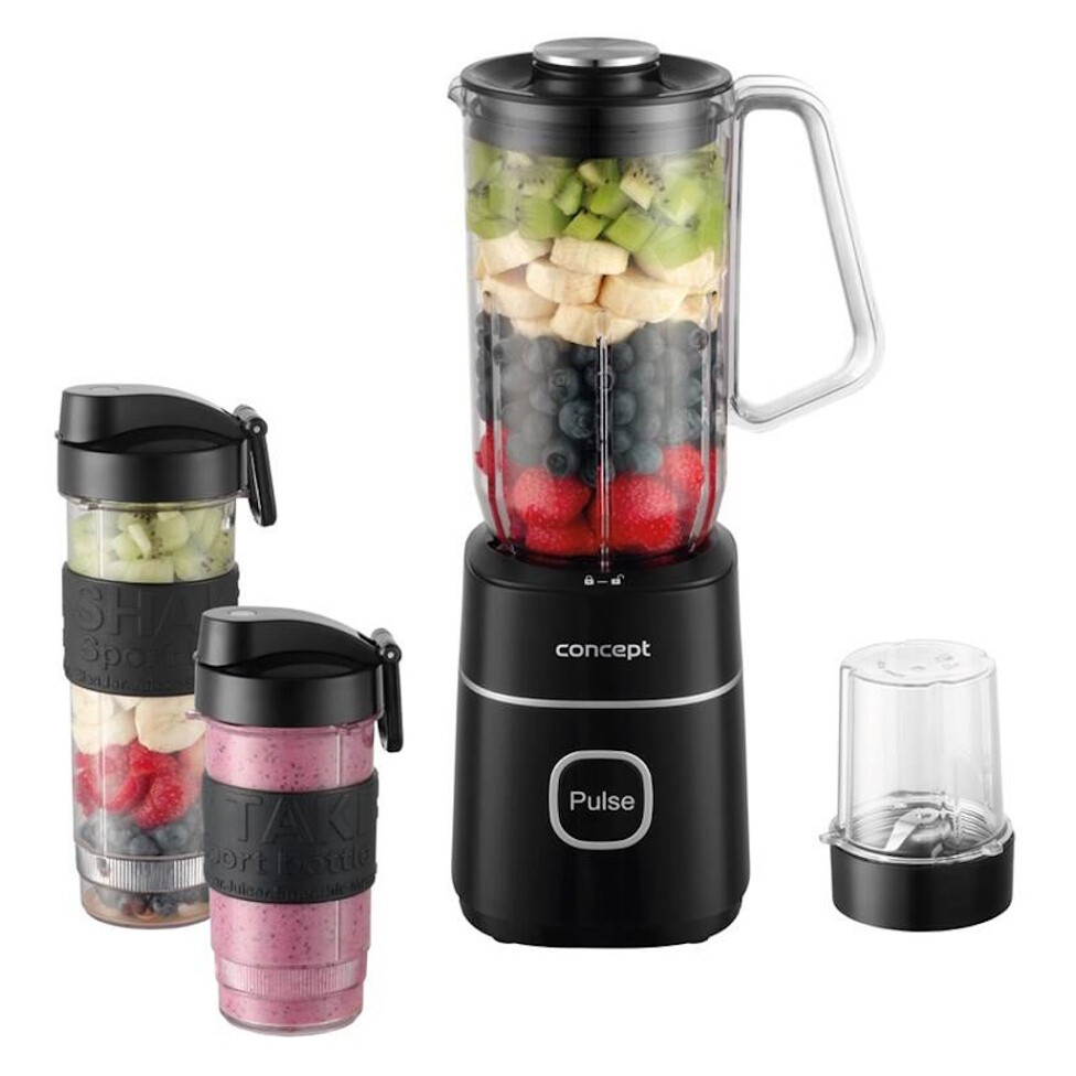 CONCEPT SM3490 Smoothie maker čierna 700 W 1 l mlynček a nádoba 570 ml, poškodený obal