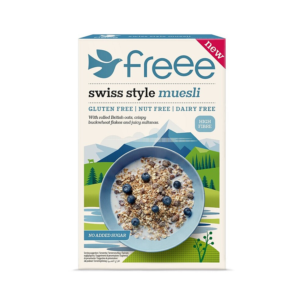 FREE Swiss style muesli bez lepku, mlieka a orechov 450 g