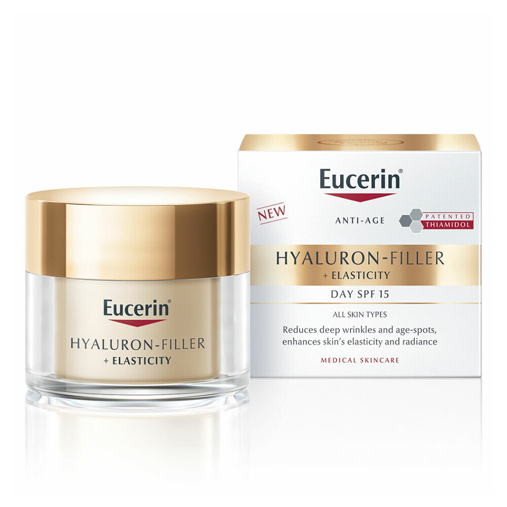 EUCERIN Hyaluron-filler + elasticity denný krém SPF15 50ml, poškodený obal