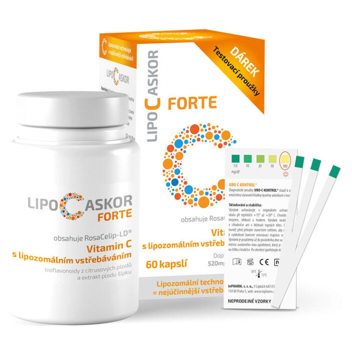 LIPO C ASKOR Forte vitamín C 520 mg 60 kapsúl, poškodený obal