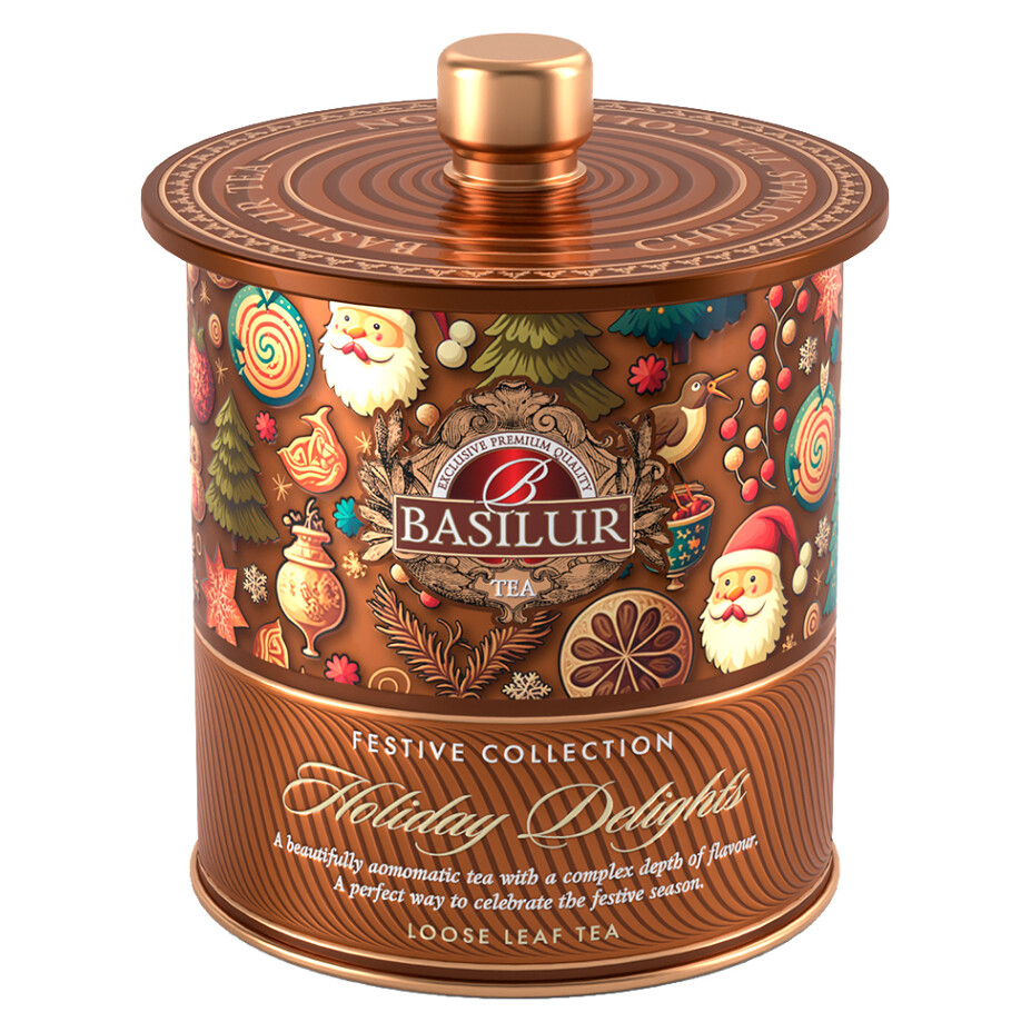 BASILUR Festive tea holiday delights čierny čaj 75 g, poškodený obal
