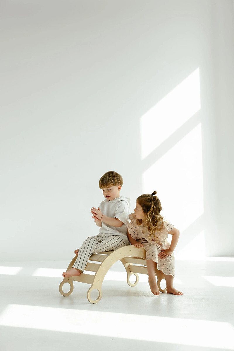 Drevená hojdačka Montessori S - prírodná