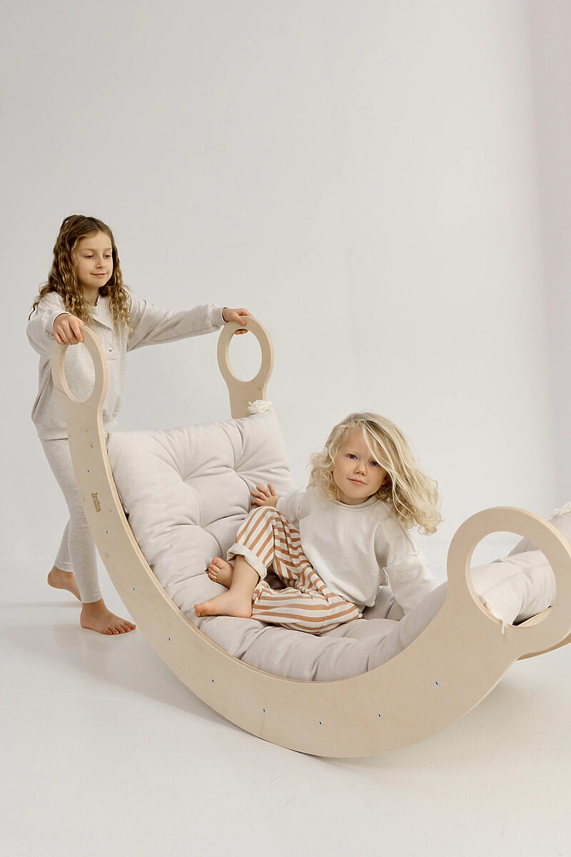 Drevená hojdačka Montessori XL - prírodná