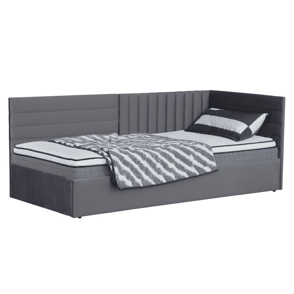 Posteľ s roštom, 90x200, sivohnedá Taupe Velvet látka, MEVIA