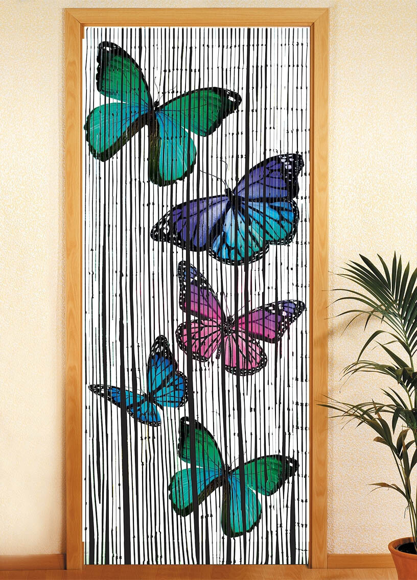 Bambusový záves do dverí Motýľ