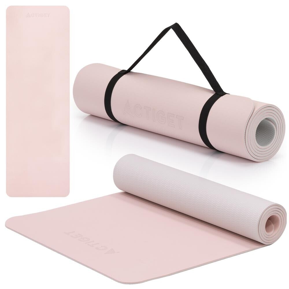 Podložka na cvičenie - 183x61x0,6 cm - protišmyková - sivá/svetlosivá