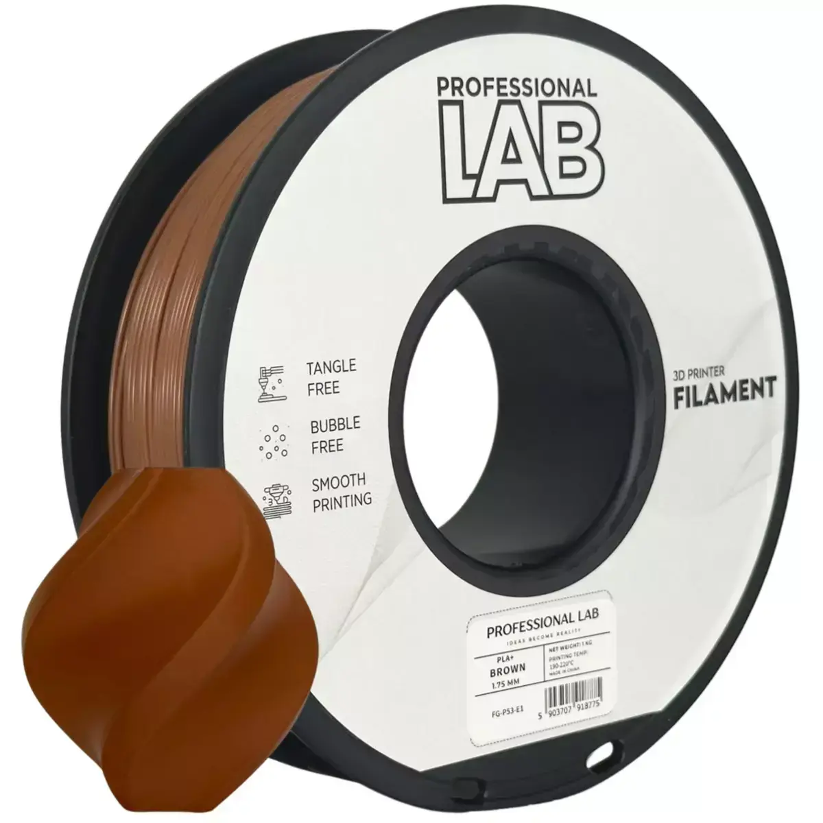PLA+ filament Professional Lab - 1 kg hnědá