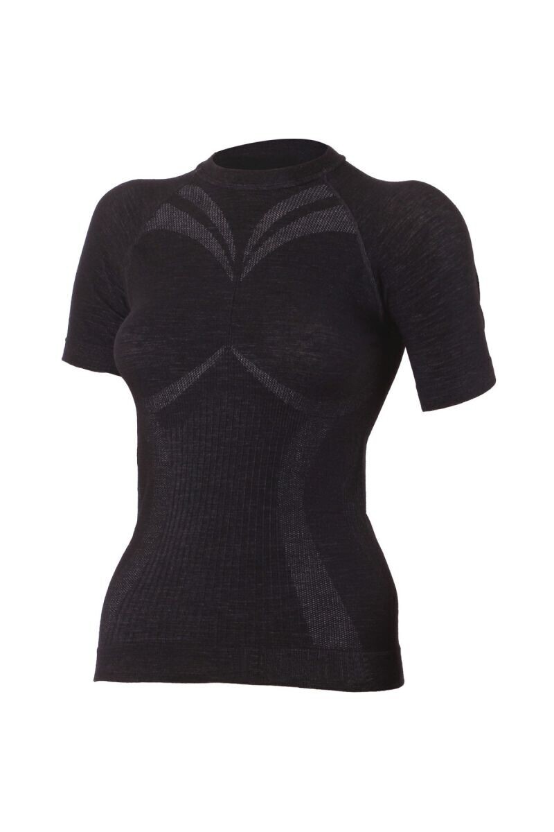 Lasting WALB 9090 čierne vlnené bezšvové tričko Veľkosť: S/M 8595067811017