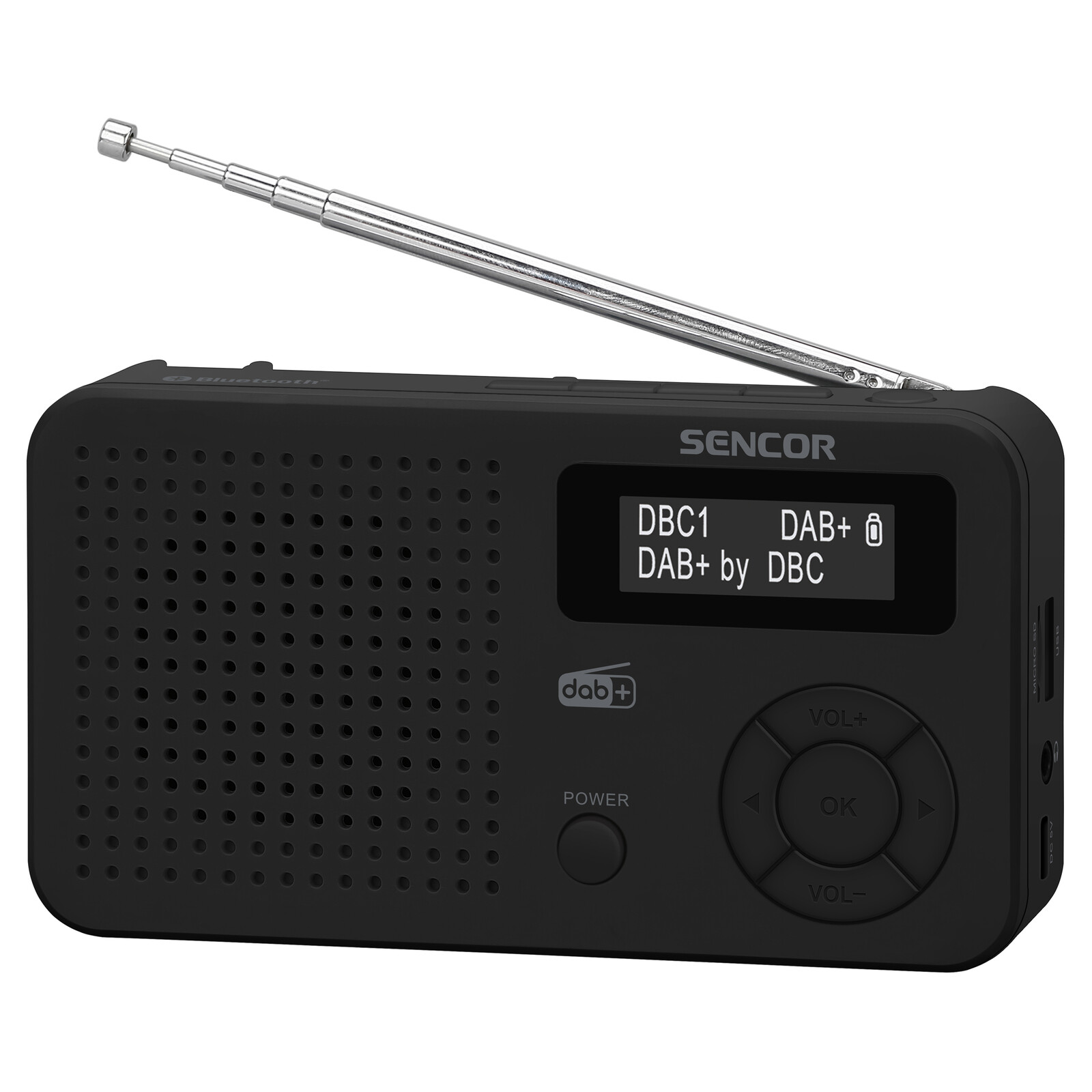 Sencor SRD 7210B Digitálne rádio s DAB+ DAB+ príjem staníc v maximálnej kvalite, Jednoduché automatické ladenie staníc, Napájanie vstavanej batérie, .