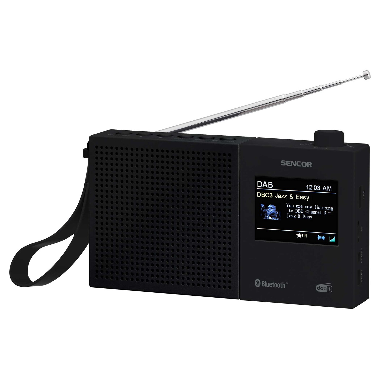 Sencor SRD 7790B Digitálne rádio s DAB+ DAB+ príjem staníc v maximálnej kvalite, Jednoduché automatické ladenie staníc, 2,4