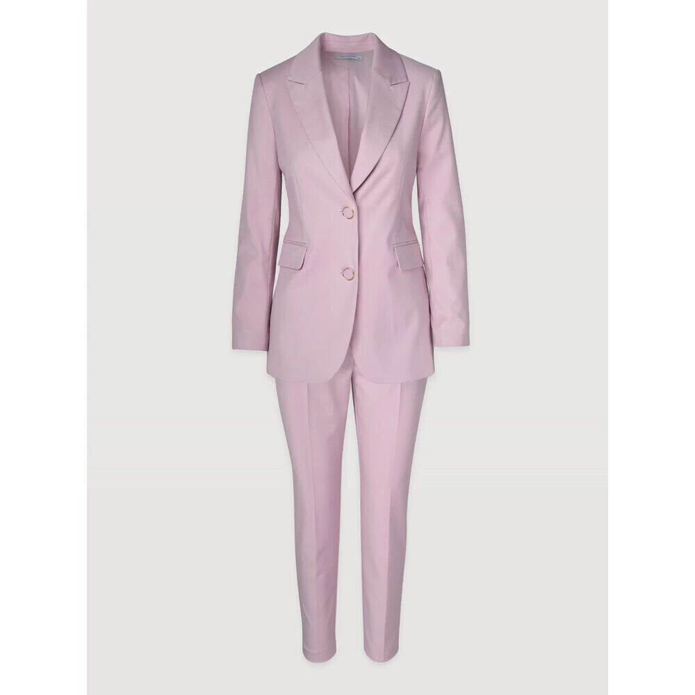 Dámsky elegantný nohavicový kostým svetloružovej farby 19619