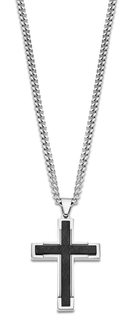 Lotus Style Pánsky náhrdelník s krížikom Men in Black LS2256-1/2