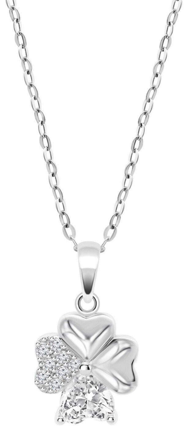 Lotus Silver Strieborný náhrdelník so zirkónmi Štvorlístok Mystic LP3851-1/1