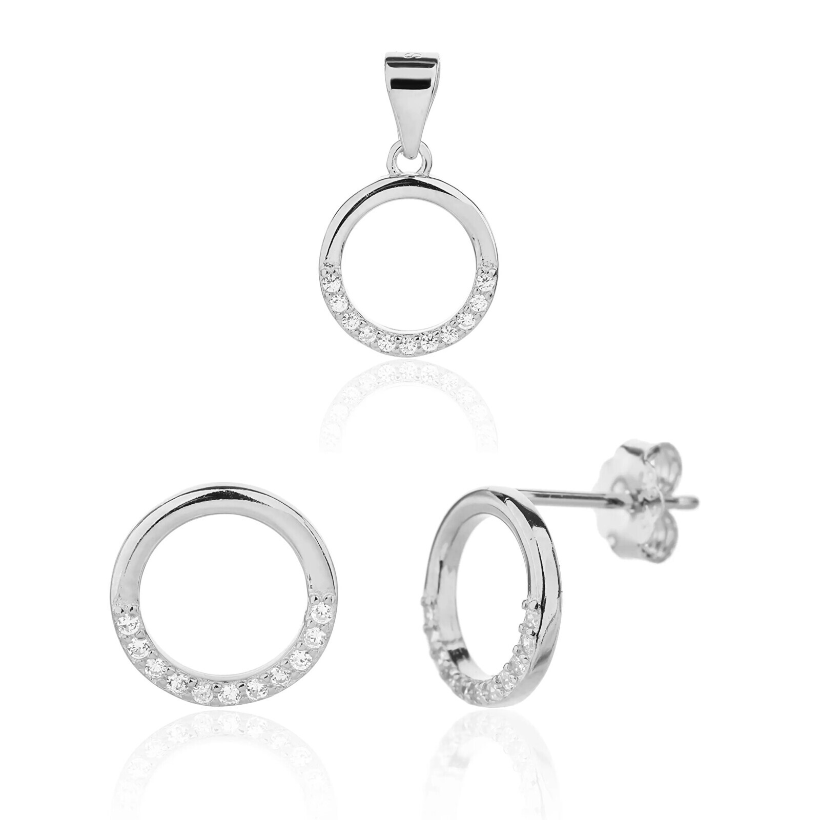 JVD Moderná strieborná sada šperkov SVLS0135SJ6BI00 (prívesok, náušnice)