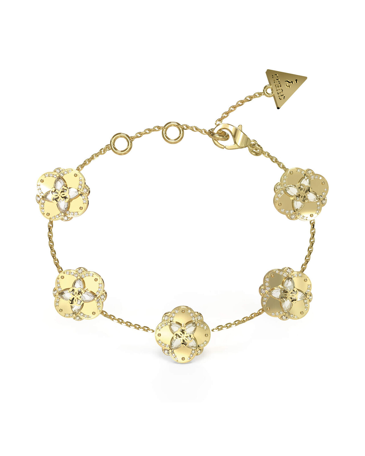 Guess Očarujúce pozlátený náramok Wild Flower JUBB05501JWYGS