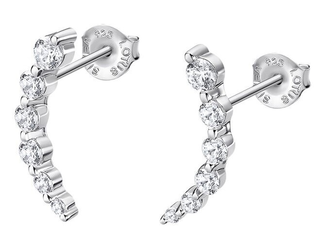 Lotus Silver Elegantné strieborné náušnice so zirkónmi Earparty LP3389-4/1