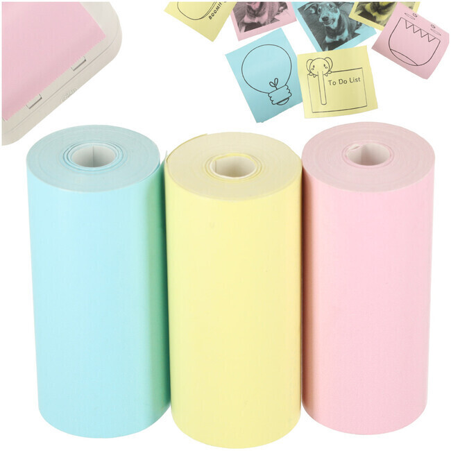 Termopapierové rolky pre tlačiarne fotoaparátov - 5,7 cm x 3 m, 3 kusy farieb