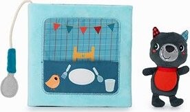 Lilliputiens – textilná knižka s prstovou bábkou – vlk Ludvík sa učí jesť