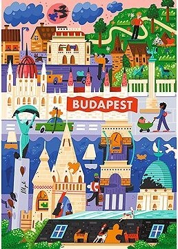 TREFL Puzzle Premium Plus Art of Colour: Budapešť, Maďarsko 1000 dielikov